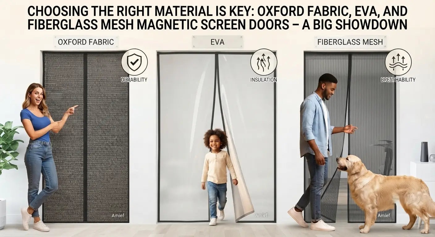 Choosing the Right Material is Key: Oxford Fabric, EVA, and Fiberglass Mesh Magnetic Screen Doors – A Big Showdown