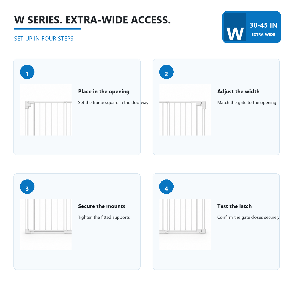 Amief Home extra-wide walk-through pet gate installation steps