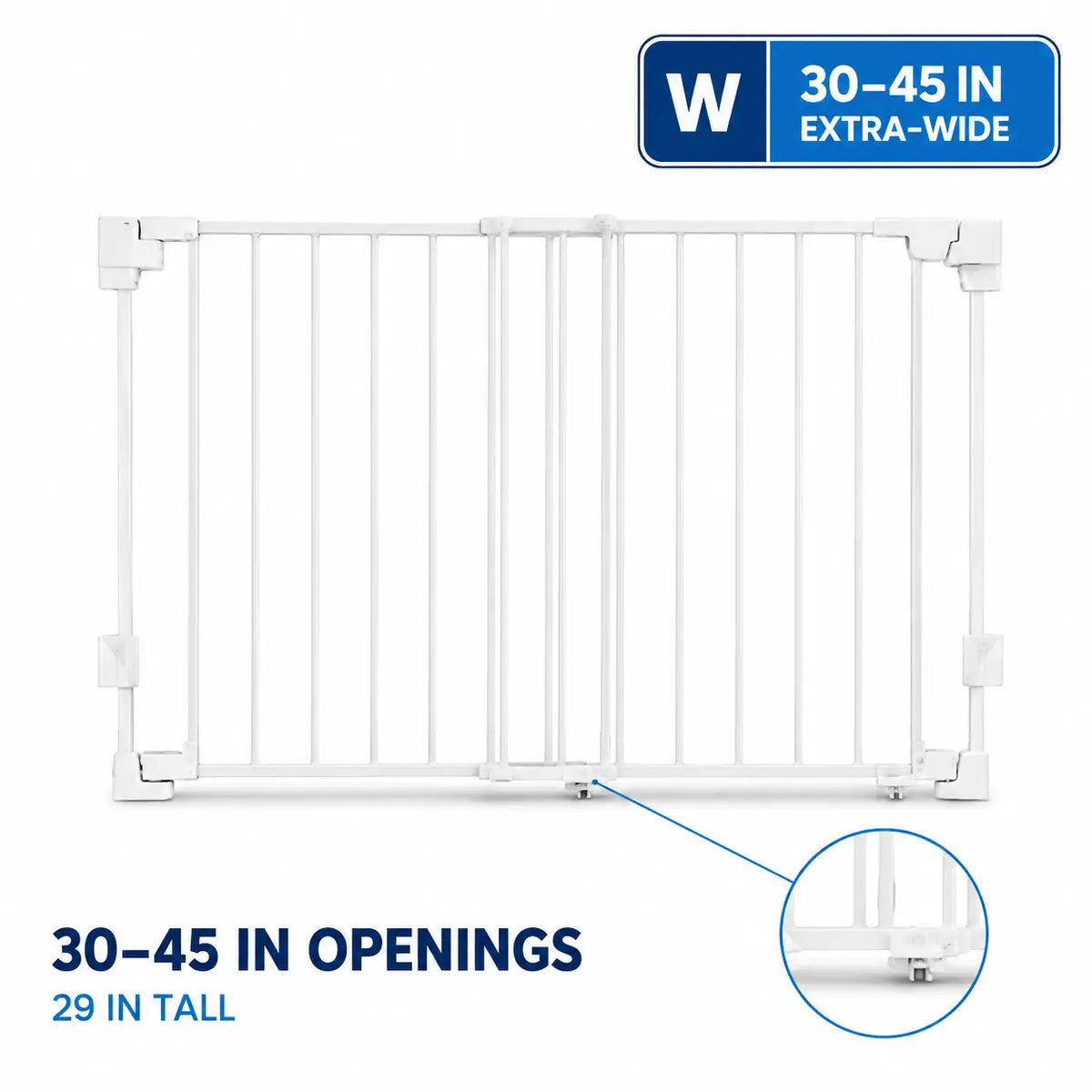 Amief Home Adjustable Walk-Through Pet Gate | 30-45 in