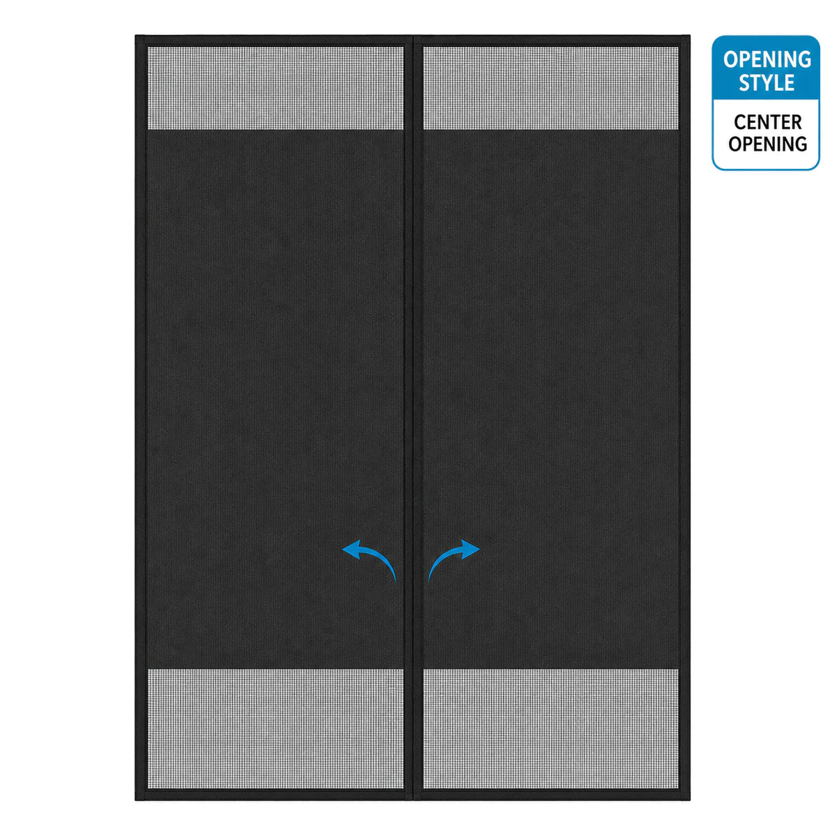 Opening Style | Center Opening | Amief Home privacy screen door with centered magnetic entry
