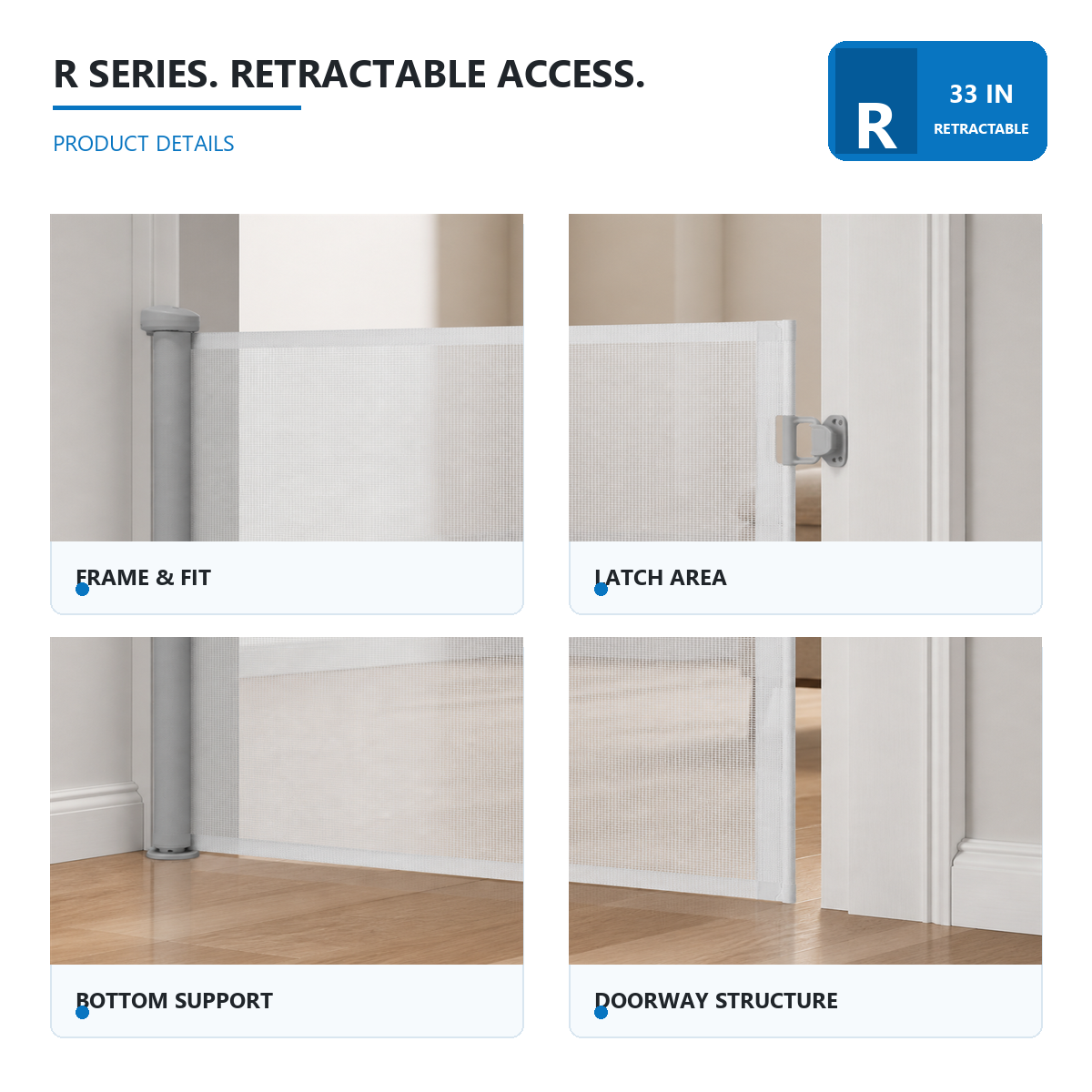 Amief Home retractable pet safety gate product details