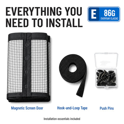 E Series 86G | 04 Amief Home Everyday Classic Magnetic Screen Door – screen door installation kit contents