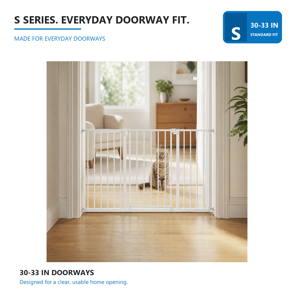 Amief Home walk-through indoor pet gate in an everyday doorway