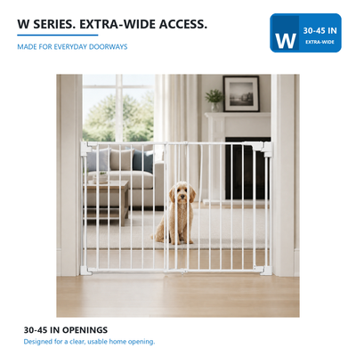 Amief Home extra-wide walk-through pet gate in an everyday doorway