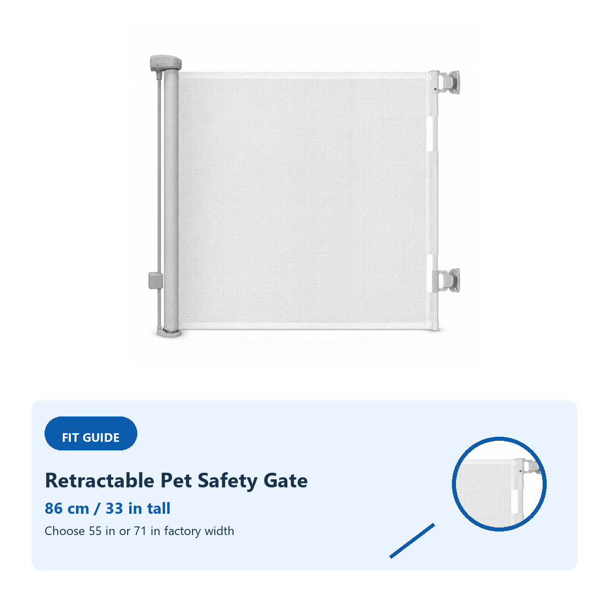 Amief Home retractable pet safety gate fit guide