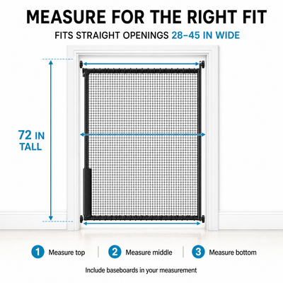 How to measure a straight 28 to 45 inch opening for the Amief Home 72-inch cat safety gate