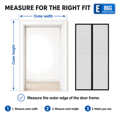 E Series 86G | 05 Amief Home Everyday Classic Magnetic Screen Door – door frame measurement guide