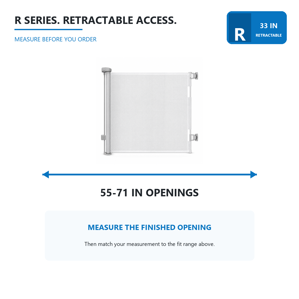 Amief Home retractable pet safety gate measurement guide
