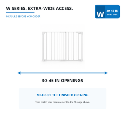 Amief Home extra-wide walk-through pet gate measurement guide