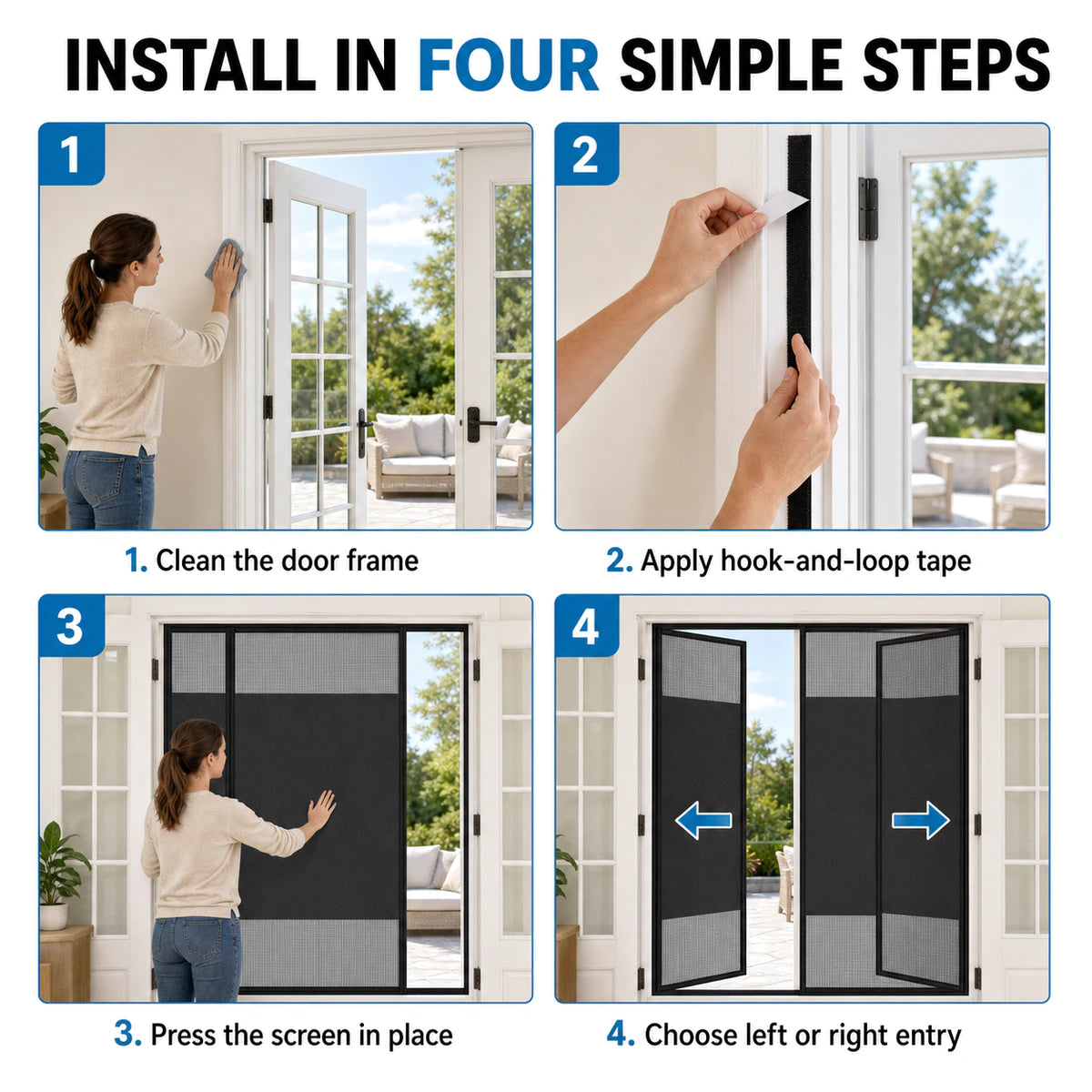 Privacy Series | 05 Amief Home Side-Opening Privacy Screen Door – four-step no-drill installation guide