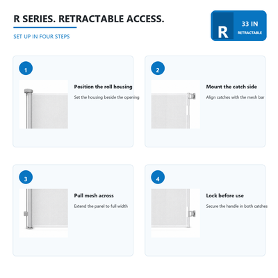 Amief Home retractable pet safety gate installation steps