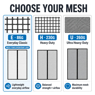 E Series 86G | 07 Amief Home Everyday Classic Magnetic Screen Door – E H U mesh weight comparison
