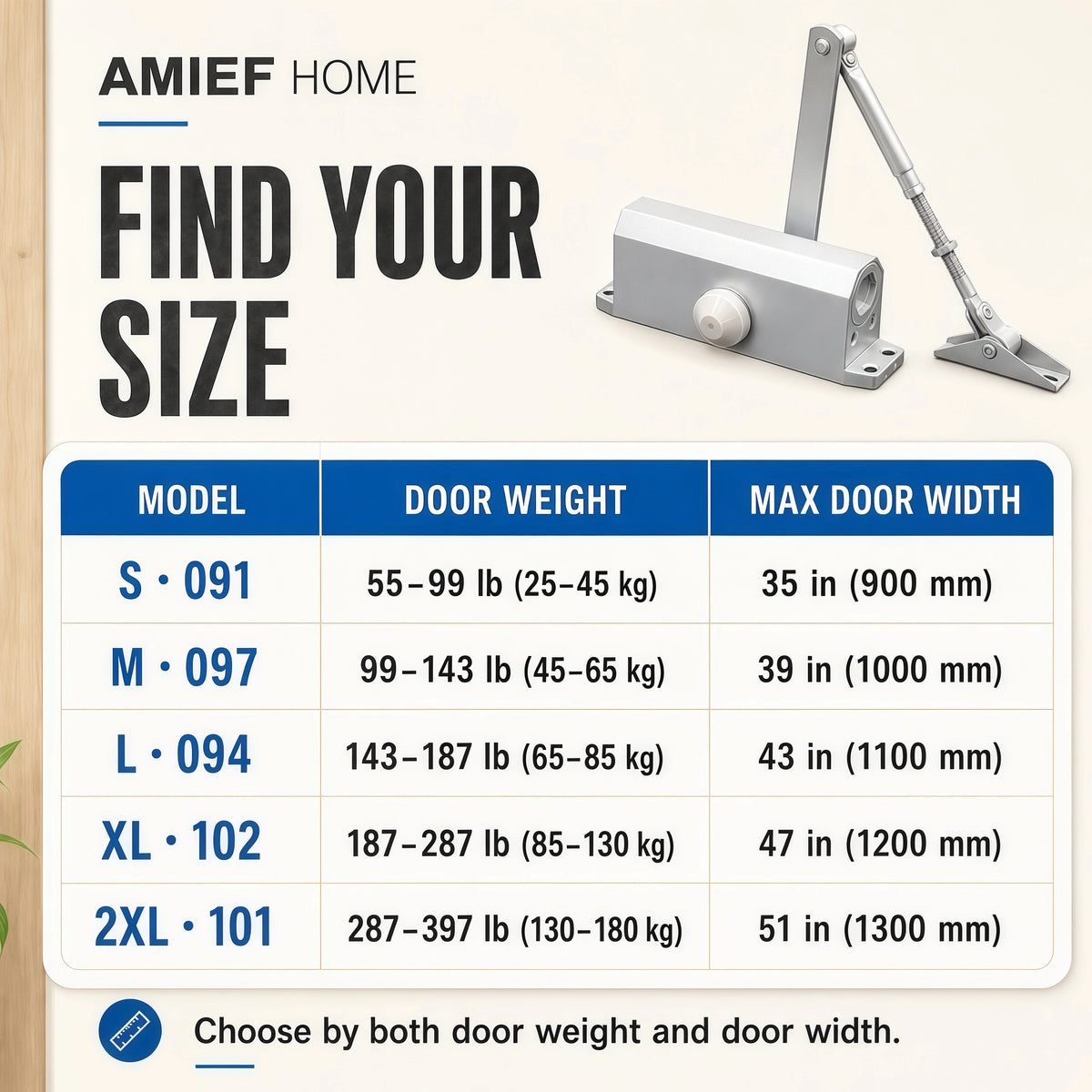 AMIEF HOME Adjustable Hydraulic Door Closer