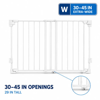 Amief Home Adjustable Walk-Through Pet Gate | 30-45 in