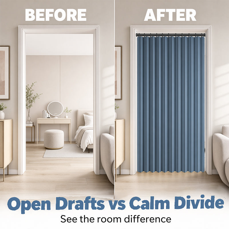 Amief Home No-Drill Magnetic Accordion Door Curtain