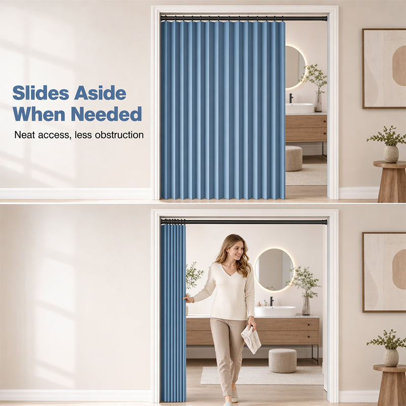 Amief Home No-Drill Magnetic Accordion Door Curtain