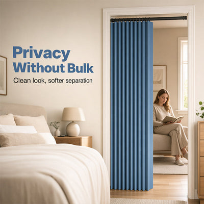 Amief Home No-Drill Magnetic Accordion Door Curtain