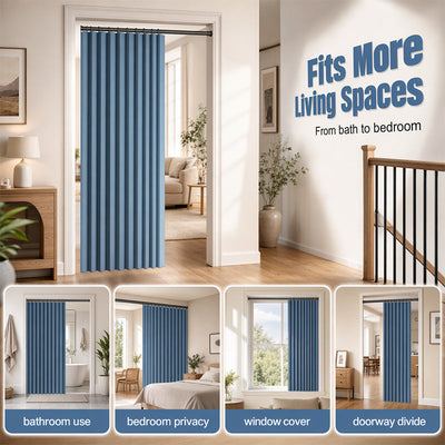 Amief Home No-Drill Magnetic Accordion Door Curtain