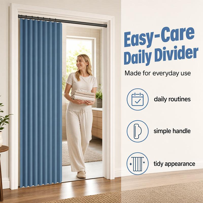 Amief Home No-Drill Magnetic Accordion Door Curtain
