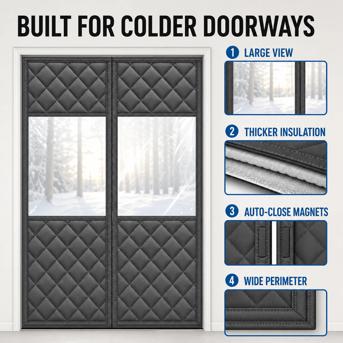 Winter Pro | Large view thicker insulation auto-close magnets and wide perimeter
